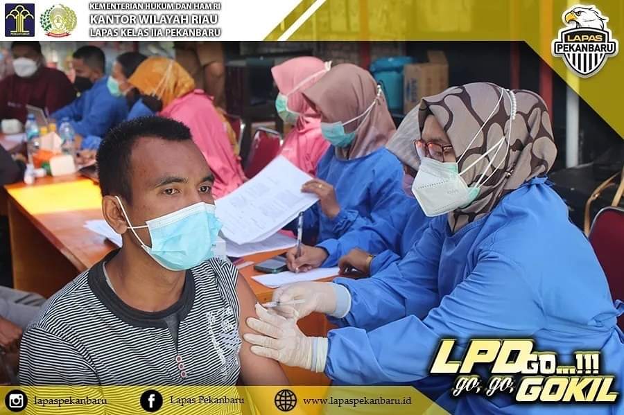 Lapas Kelas IIA Bersama Dinas Kesehatan Kota Pekanbaru Laksanakan Vaksin Dosis ke-2
